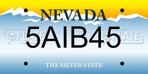 5AIB45 Nevada License Plate