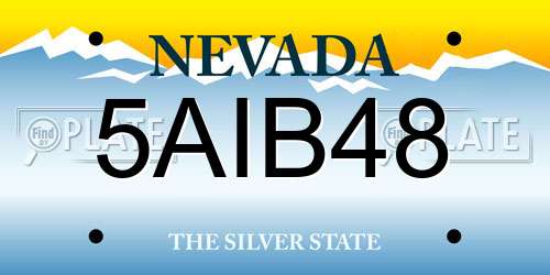 5AIB48 Nevada License Plate