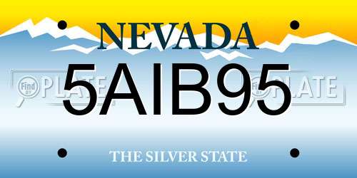 5AIB95 Nevada License Plate