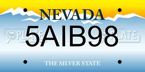 5AIB98 Nevada License Plate
