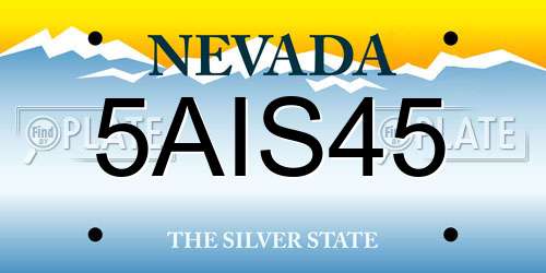 5AIS45 Nevada License Plate