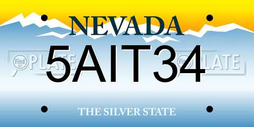 5AIT34 Nevada License Plate