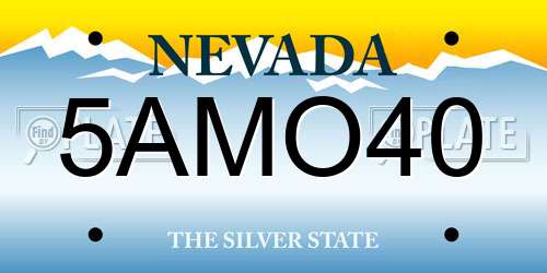5AMO40 Nevada License Plate