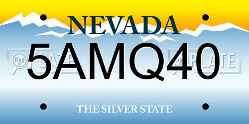 5AMQ40 Nevada License Plate