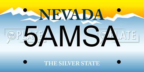 5AMSA Nevada License Plate