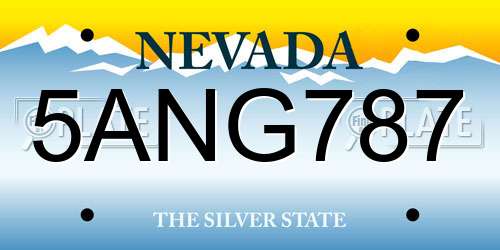5ANG787 Nevada License Plate