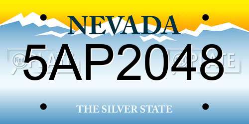 5AP2048 Nevada License Plate