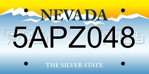 5APZ048 Nevada License Plate