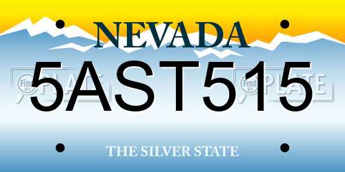 5AST515 Nevada License Plate