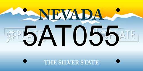 5AT055 Nevada License Plate