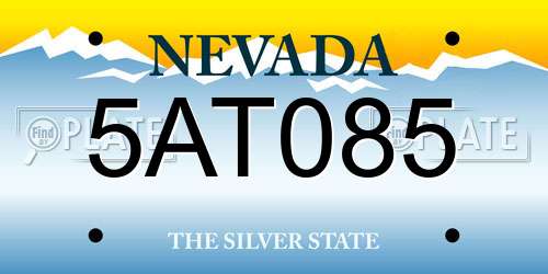 5AT085 Nevada License Plate