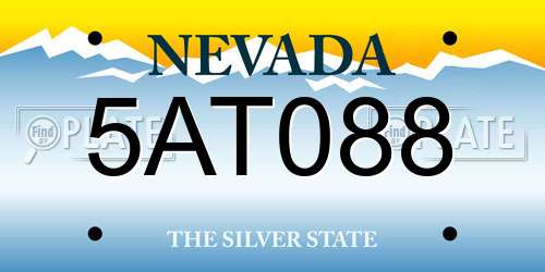 5AT088 Nevada License Plate