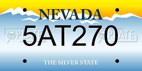 5AT270 Nevada License Plate