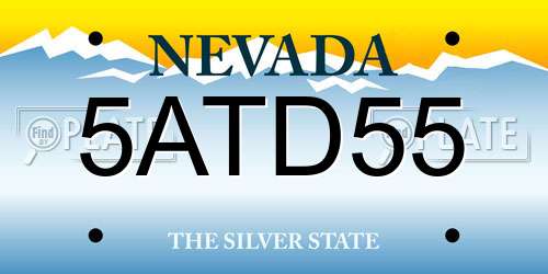 5ATD55 Nevada License Plate