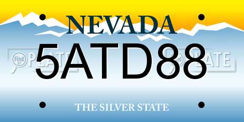 5ATD88 Nevada License Plate