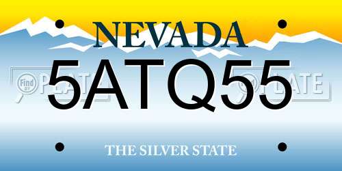 5ATQ55 Nevada License Plate