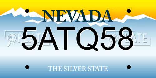 5ATQ58 Nevada License Plate