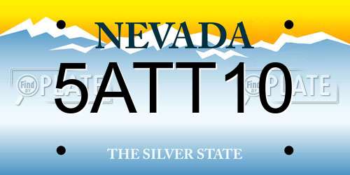 5ATT10 Nevada License Plate