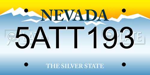 5ATT193 Nevada License Plate
