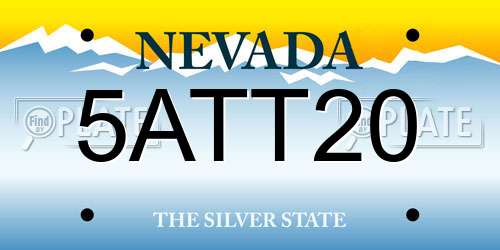 5ATT20 Nevada License Plate