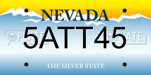 5ATT45 Nevada License Plate