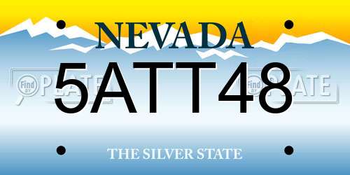 5ATT48 Nevada License Plate