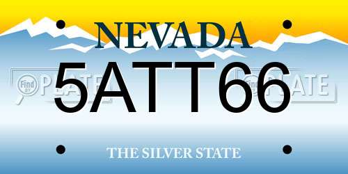 5ATT66 Nevada License Plate