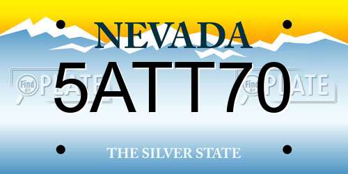 5ATT70 Nevada License Plate