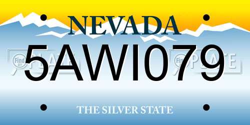 5AWI079 Nevada License Plate