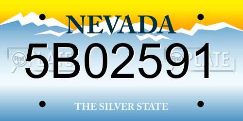 5B02591 Nevada License Plate