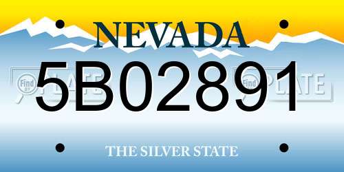 5B02891 Nevada License Plate