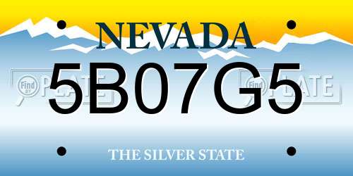 5B07G5 Nevada License Plate