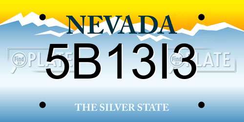 5B13I3 Nevada License Plate
