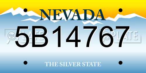 5B14767 Nevada License Plate