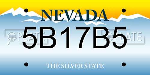 5B17B5 Nevada License Plate