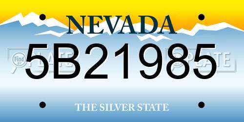 5B21985 Nevada License Plate