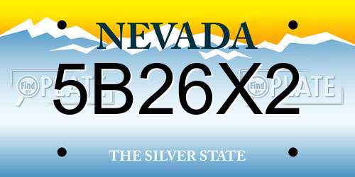 5B26X2 Nevada License Plate