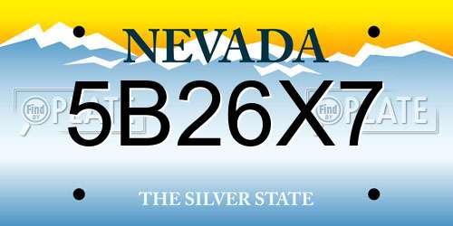 5B26X7 Nevada License Plate
