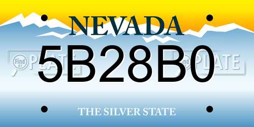 5B28B0 Nevada License Plate