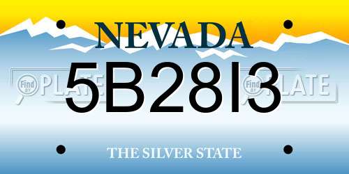 5B28I3 Nevada License Plate