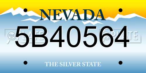 5B40564 Nevada License Plate