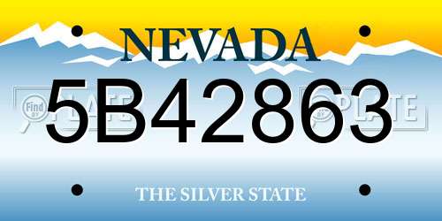5B42863 Nevada License Plate