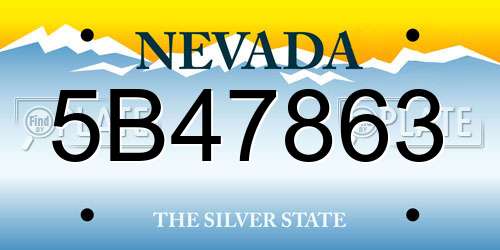 5B47863 Nevada License Plate