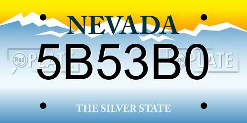 5B53B0 Nevada License Plate