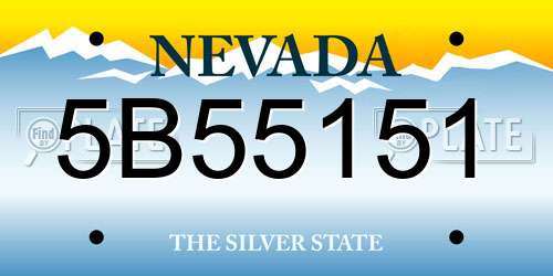 5B55151 Nevada License Plate