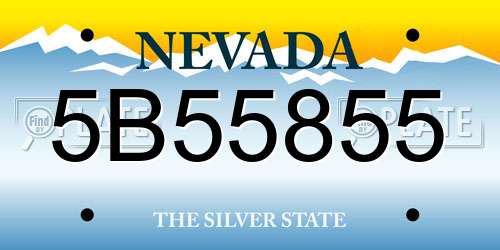 5B55855 Nevada License Plate