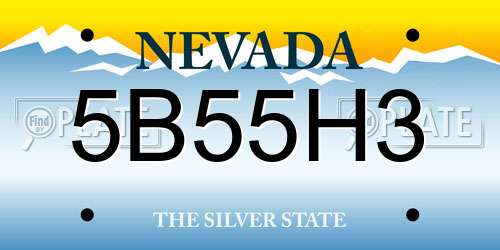 5B55H3 Nevada License Plate