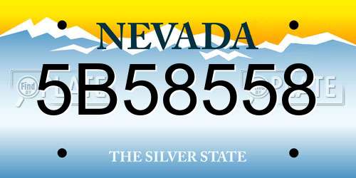 5B58558 Nevada License Plate