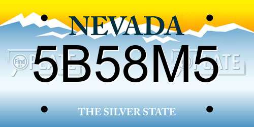 5B58M5 Nevada License Plate