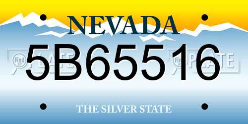 5B65516 Nevada License Plate